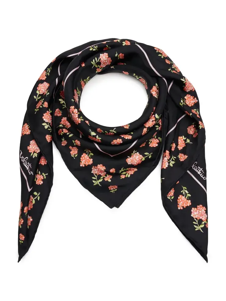 Floral-Print Silk Scarf