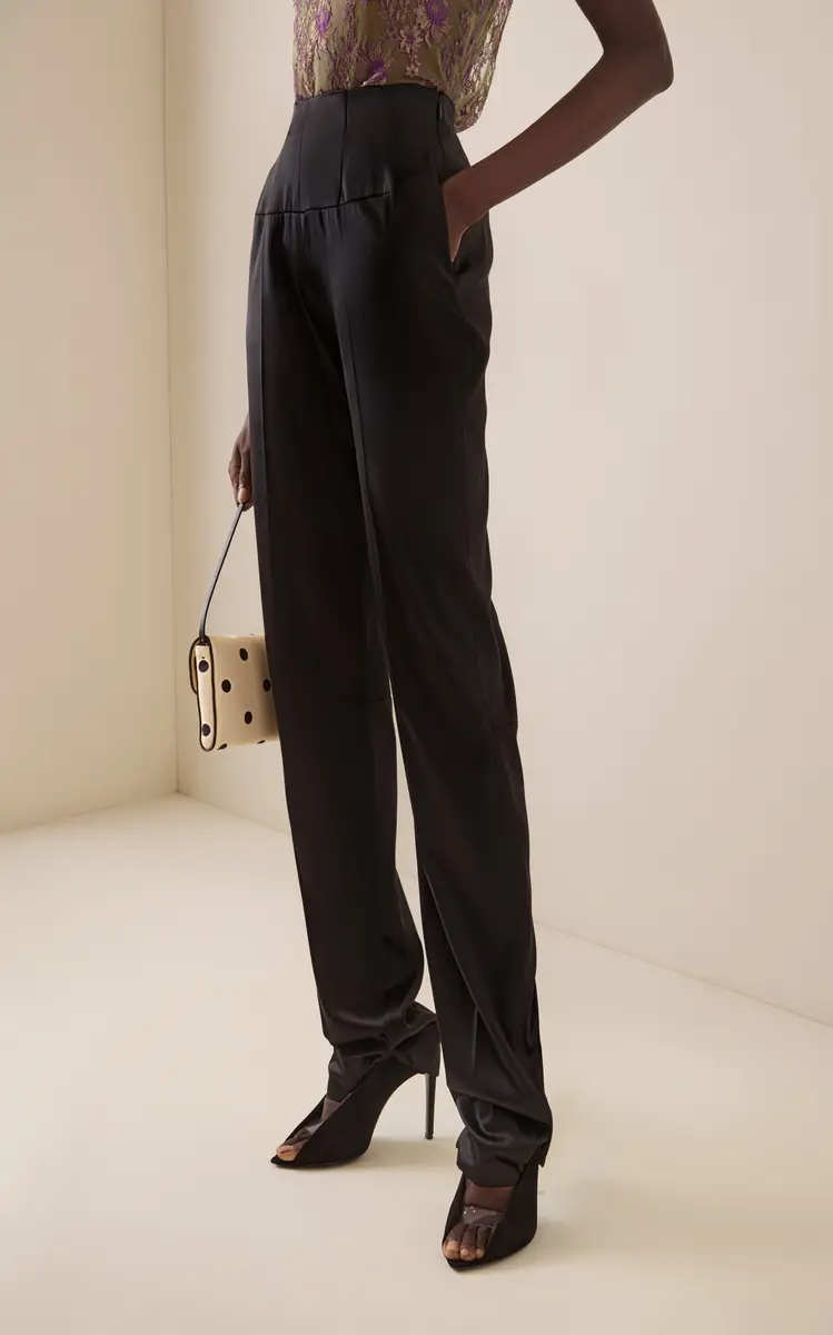 Valentino Garavani Tailored Elegance Silk-Blend Straight-Leg Pants | Thumbnail 4 Valentino Garavani Tailored Elegance Silk-Blend Straight-Leg Pants | Thumbnail 4