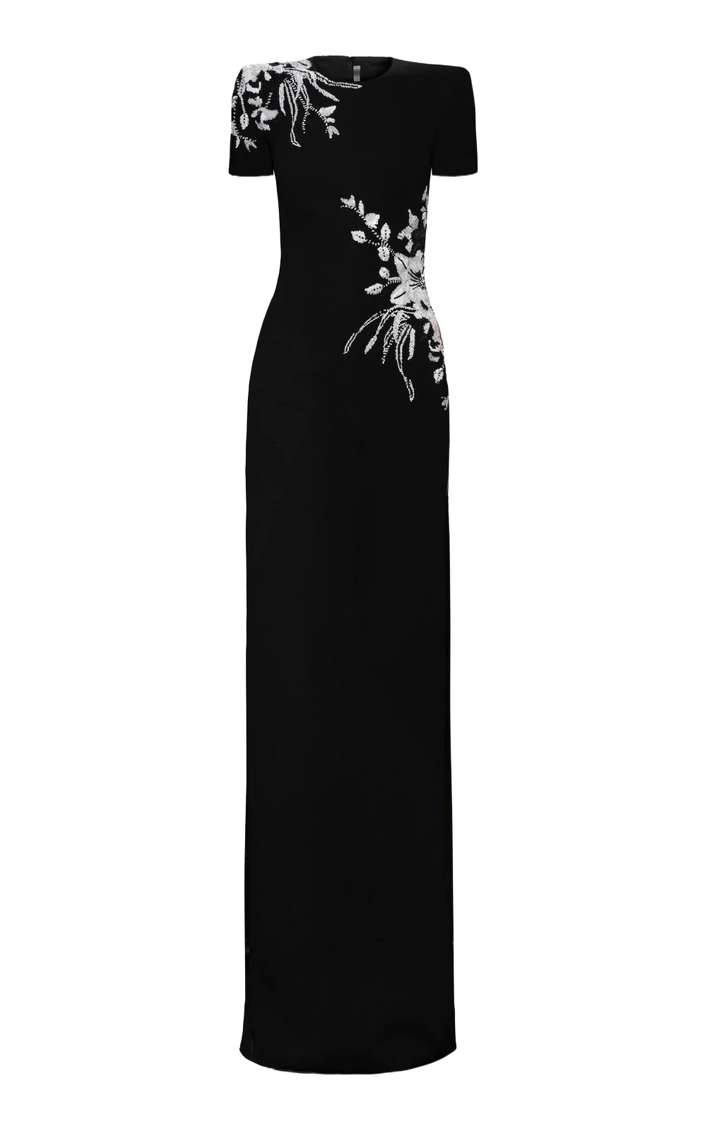Naeem Khan Hand-Beaded Embroidered Crepe Gown