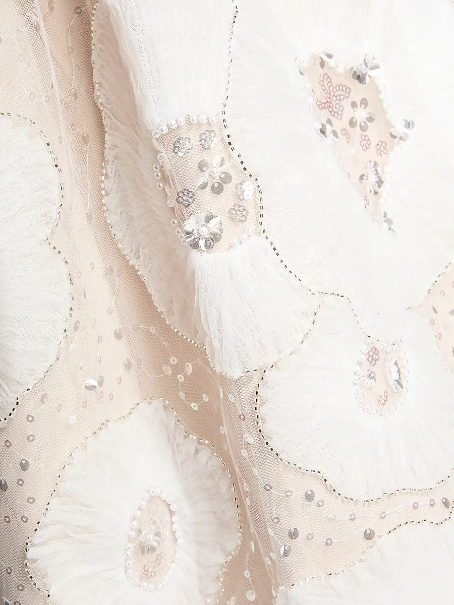 Milly Women's Arianna Tulle Flower Beaded Dress | Thumbnail 7 Milly Women's Arianna Tulle Flower Beaded Dress | Thumbnail 7