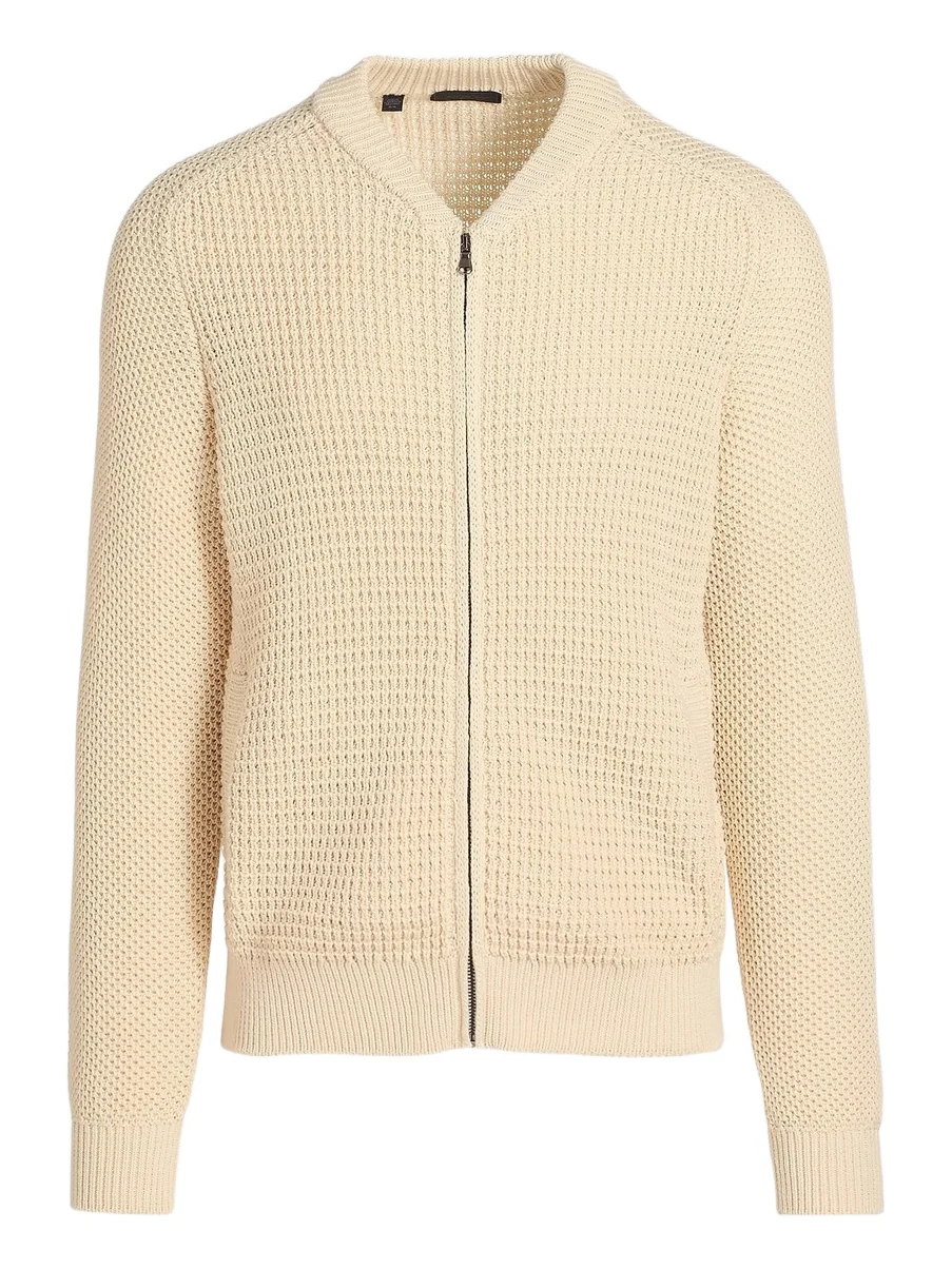 Saks Fifth Avenue Men's COLLECTION Honeycomb Bomber Sweater