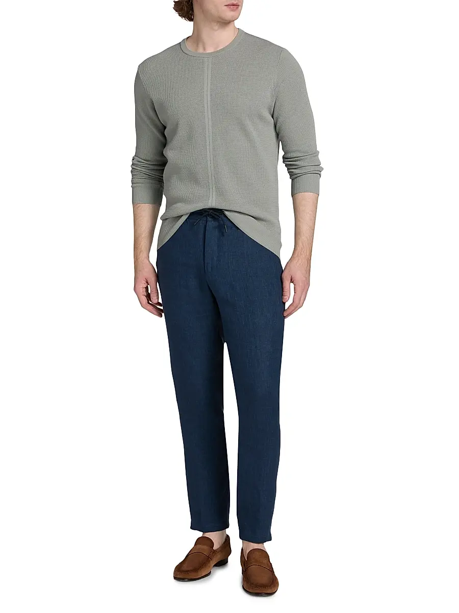 Saks Fifth Avenue Men's COLLECTION Structure Crewneck Long-Sleeve Shirt | Thumbnail 2 Saks Fifth Avenue Men's COLLECTION Structure Crewneck Long-Sleeve Shirt | Thumbnail 2