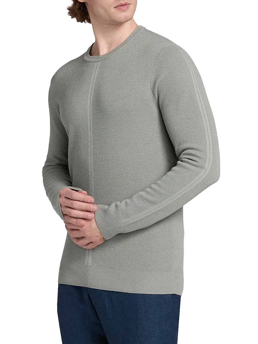 Saks Fifth Avenue Men's COLLECTION Structure Crewneck Long-Sleeve Shirt | Thumbnail 4 Saks Fifth Avenue Men's COLLECTION Structure Crewneck Long-Sleeve Shirt | Thumbnail 4