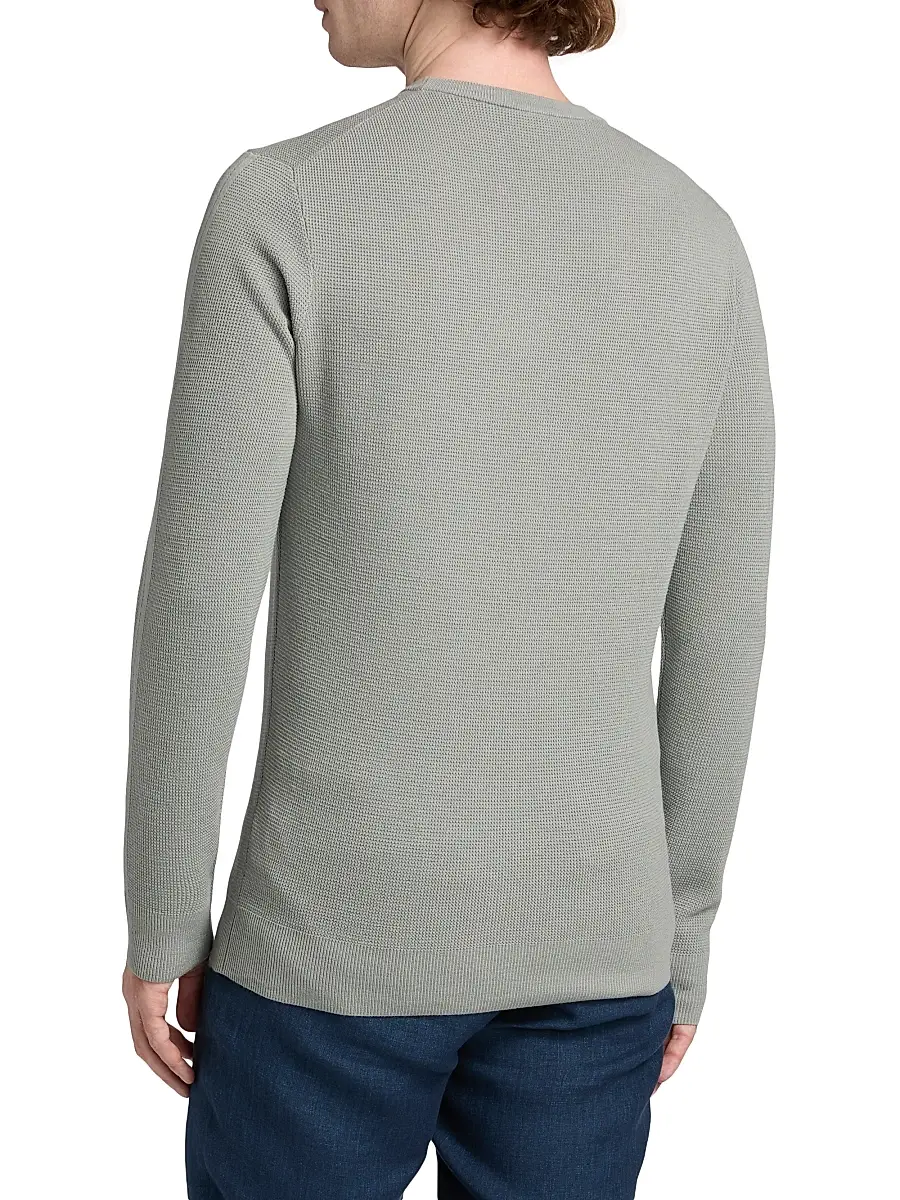 Saks Fifth Avenue Men's COLLECTION Structure Crewneck Long-Sleeve Shirt | Thumbnail 5 Saks Fifth Avenue Men's COLLECTION Structure Crewneck Long-Sleeve Shirt | Thumbnail 5