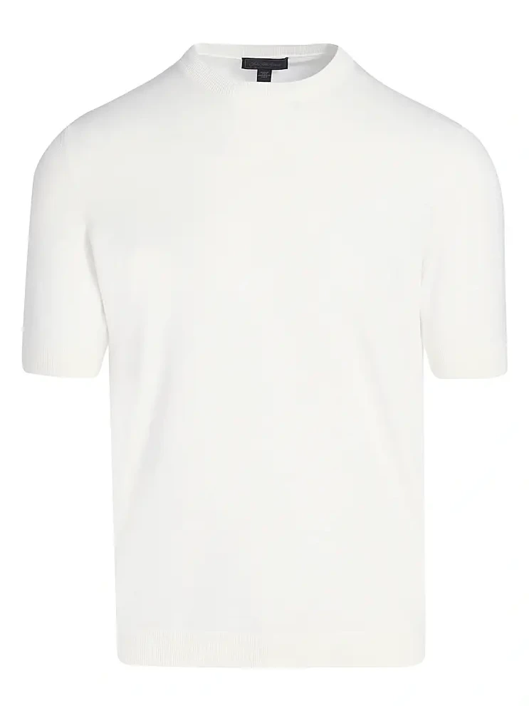 Saks Fifth Avenue Men's Garment-Dyed Crewneck Short-Sleeve Sweater