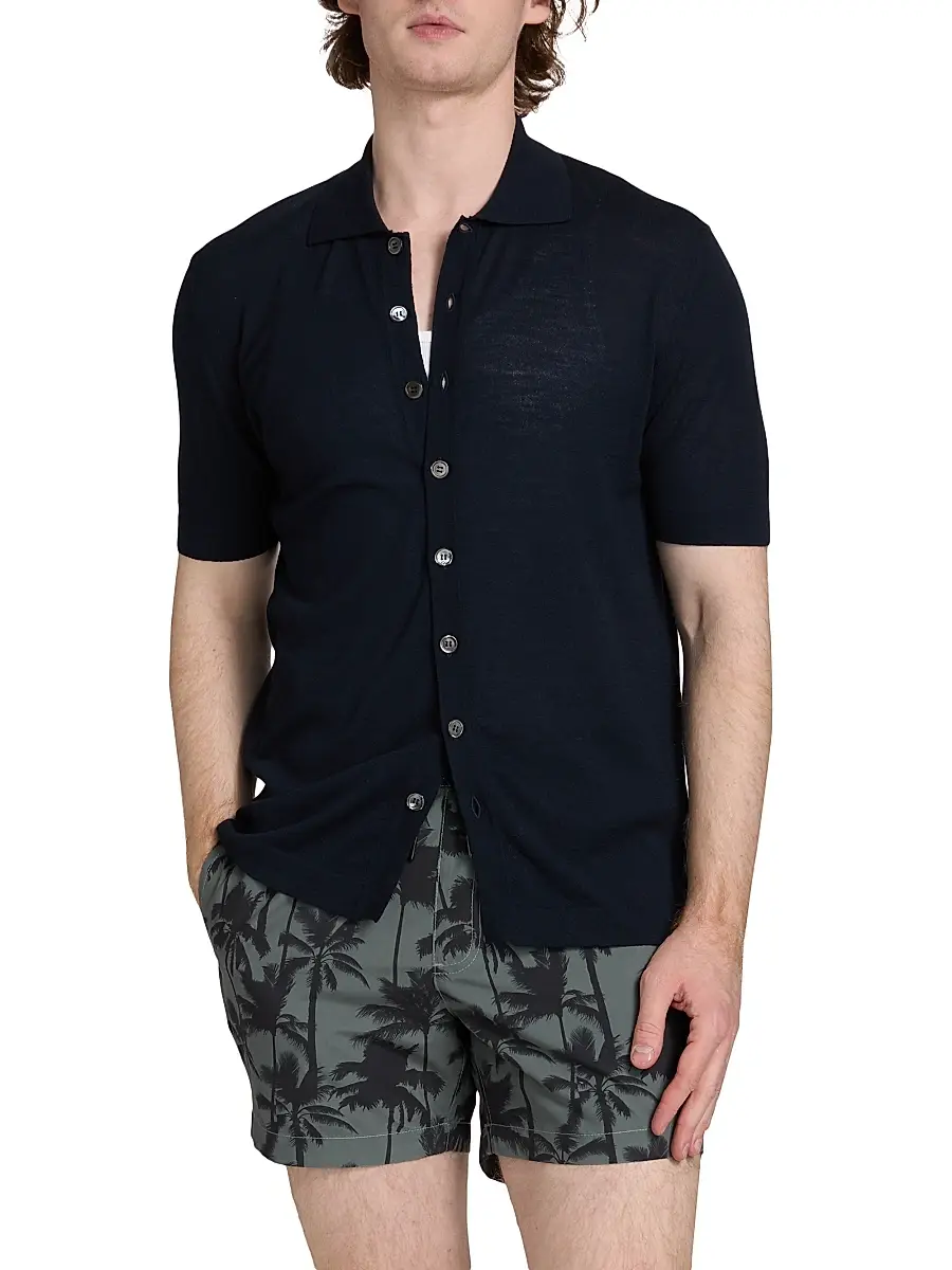 Saks Fifth Avenue Men's COLLECTION Knit Button-Front Shirt | Thumbnail 3 Saks Fifth Avenue Men's COLLECTION Knit Button-Front Shirt | Thumbnail 3