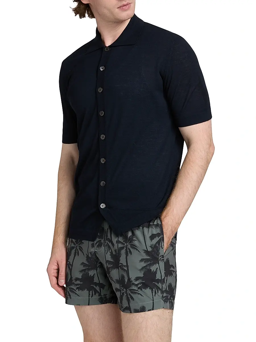 Saks Fifth Avenue Men's COLLECTION Knit Button-Front Shirt | Thumbnail 4 Saks Fifth Avenue Men's COLLECTION Knit Button-Front Shirt | Thumbnail 4