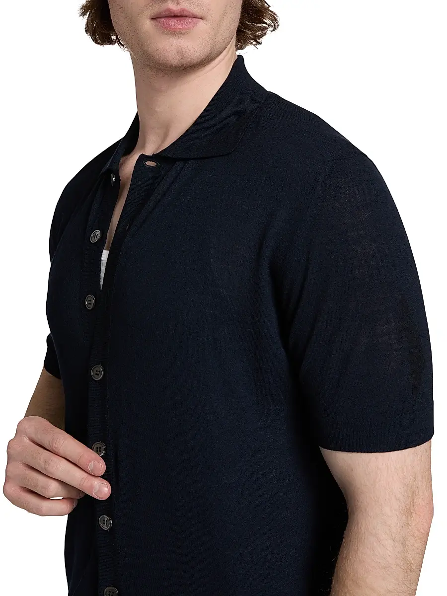 Saks Fifth Avenue Men's COLLECTION Knit Button-Front Shirt | Thumbnail 6 Saks Fifth Avenue Men's COLLECTION Knit Button-Front Shirt | Thumbnail 6