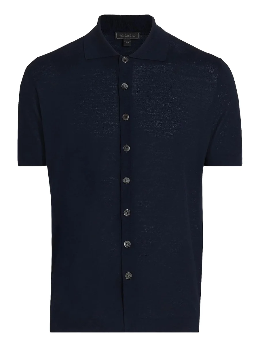 Men's COLLECTION Knit Button-Front Shirt