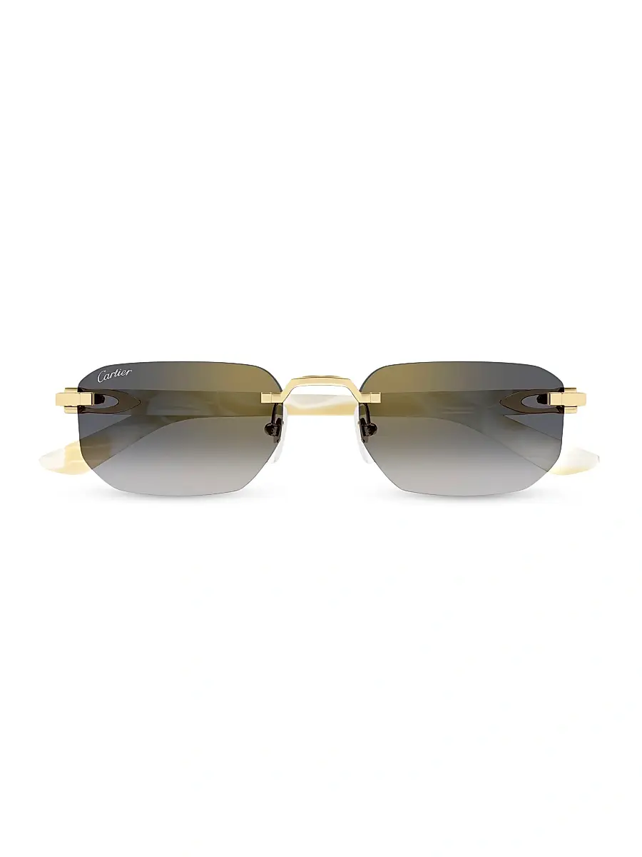 Cartier Men's C Decor Rimless Sunglasses - White Gold Clear | Thumbnail 2 Cartier Men's C Decor Rimless Sunglasses - White Gold Clear | Thumbnail 2