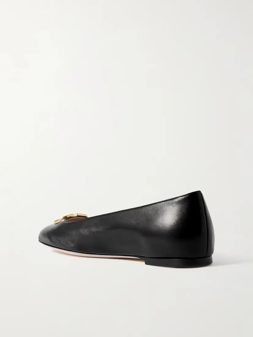 Valentino Garavani Vlogo Embellished Leather Ballet Flats | Thumbnail 3