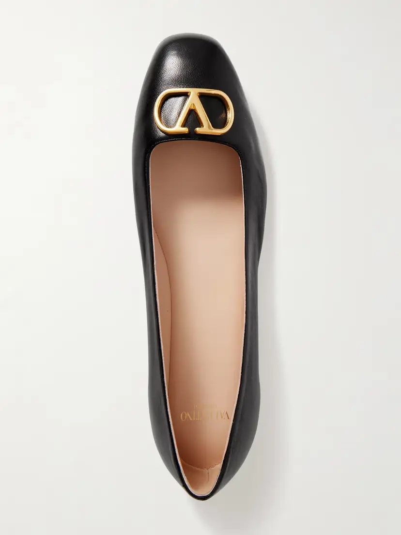 Valentino Garavani Vlogo Embellished Leather Ballet Flats | Thumbnail 5