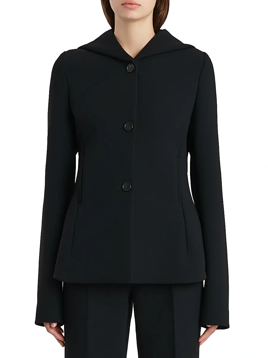 Khaite Women's June Hooded Peplum Jacket - Black | Thumbnail 3 Khaite Women's June Hooded Peplum Jacket - Black | Thumbnail 3