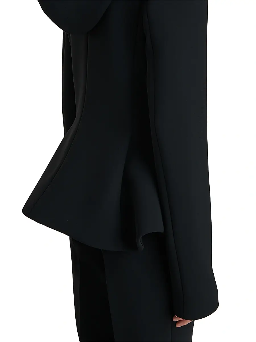 Khaite Women's June Hooded Peplum Jacket - Black | Thumbnail 6 Khaite Women's June Hooded Peplum Jacket - Black | Thumbnail 6