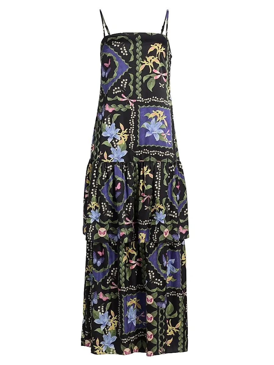 MISA Los Angeles Women's Paulette Floral Maxi Dress - Morning Glory Lattice | Image 1 MISA Los Angeles Women's Paulette Floral Maxi Dress - Morning Glory Lattice | Image 1