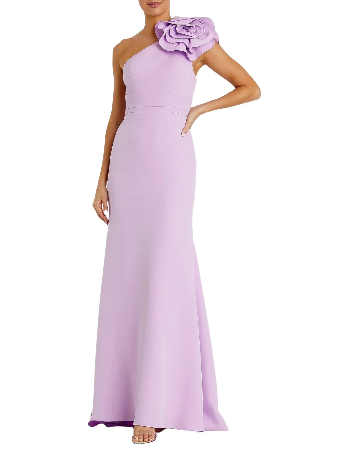 Women's Crepe Flower One-Shoulder Gown Women's Crepe Flower One-Shoulder Gown