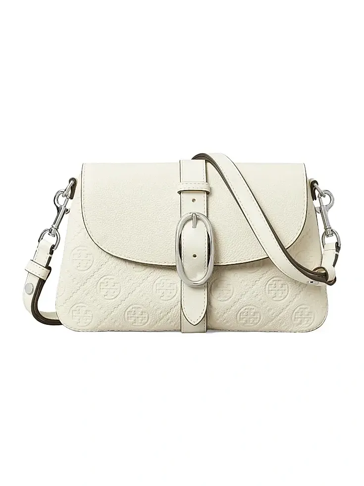 Women's T Monogram Pebbled Leather Shoulder Bag Women's T Monogram Pebbled Leather Shoulder Bag