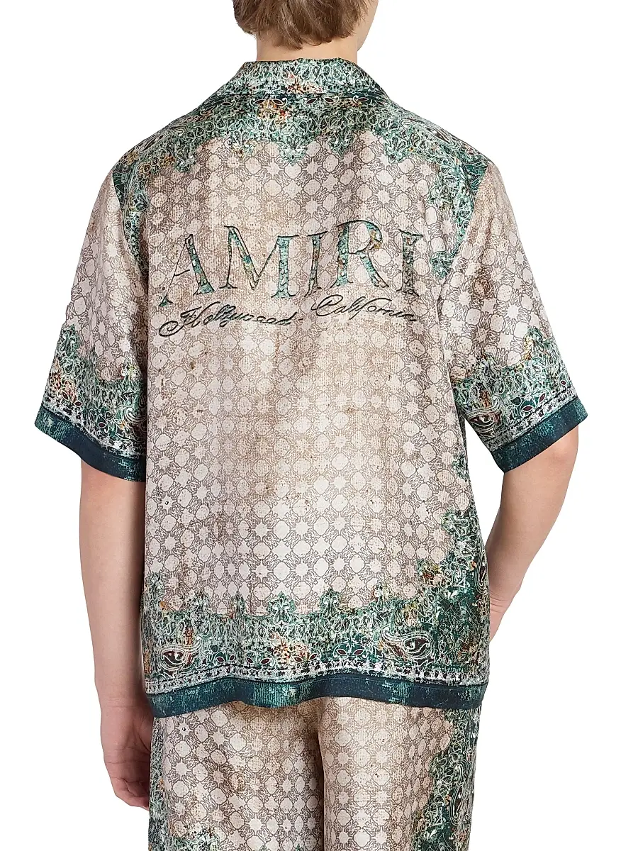 Amiri Men's Silk Bandana Bowling Shirt | Thumbnail 5 Amiri Men's Silk Bandana Bowling Shirt | Thumbnail 5