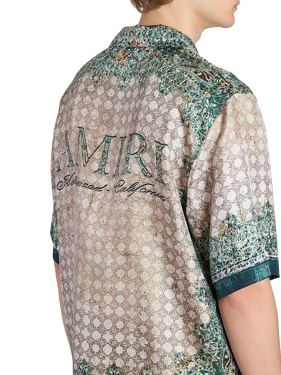 Amiri Men's Silk Bandana Bowling Shirt | Thumbnail 6 Amiri Men's Silk Bandana Bowling Shirt | Thumbnail 6