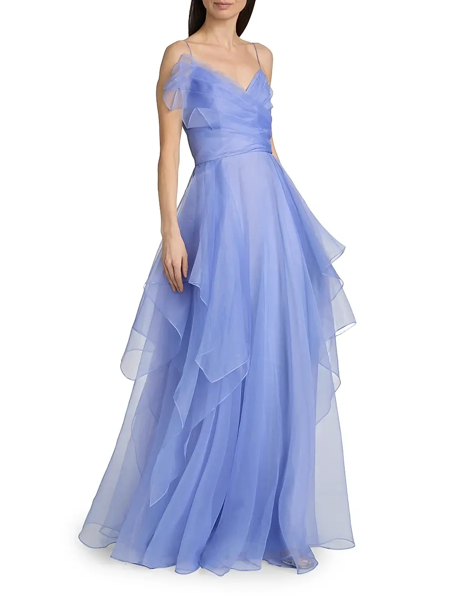 THEIA Women's Adessia Strapless Tiered Gown | Thumbnail 2 THEIA Women's Adessia Strapless Tiered Gown | Thumbnail 2