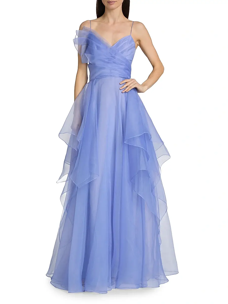 THEIA Women's Adessia Strapless Tiered Gown | Thumbnail 3 THEIA Women's Adessia Strapless Tiered Gown | Thumbnail 3