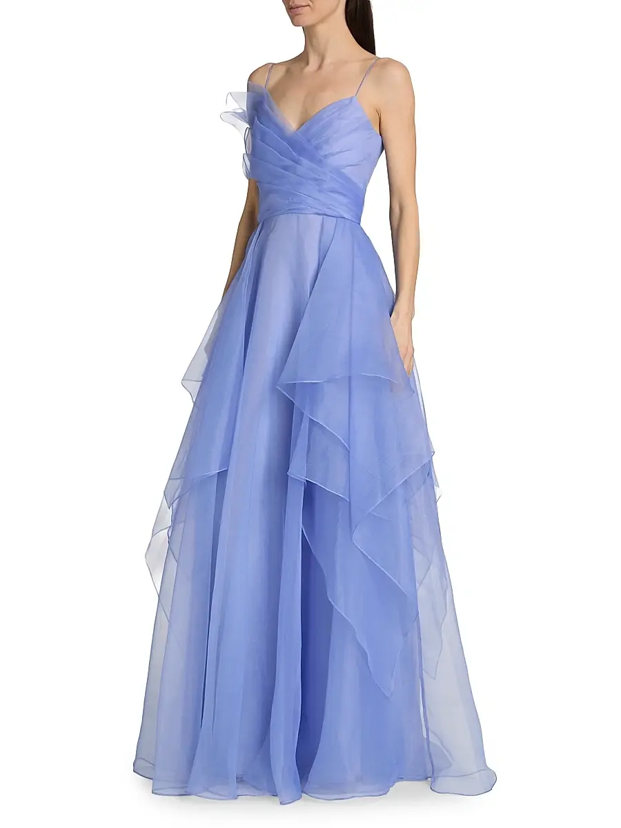THEIA Women's Adessia Strapless Tiered Gown | Thumbnail 4 THEIA Women's Adessia Strapless Tiered Gown | Thumbnail 4
