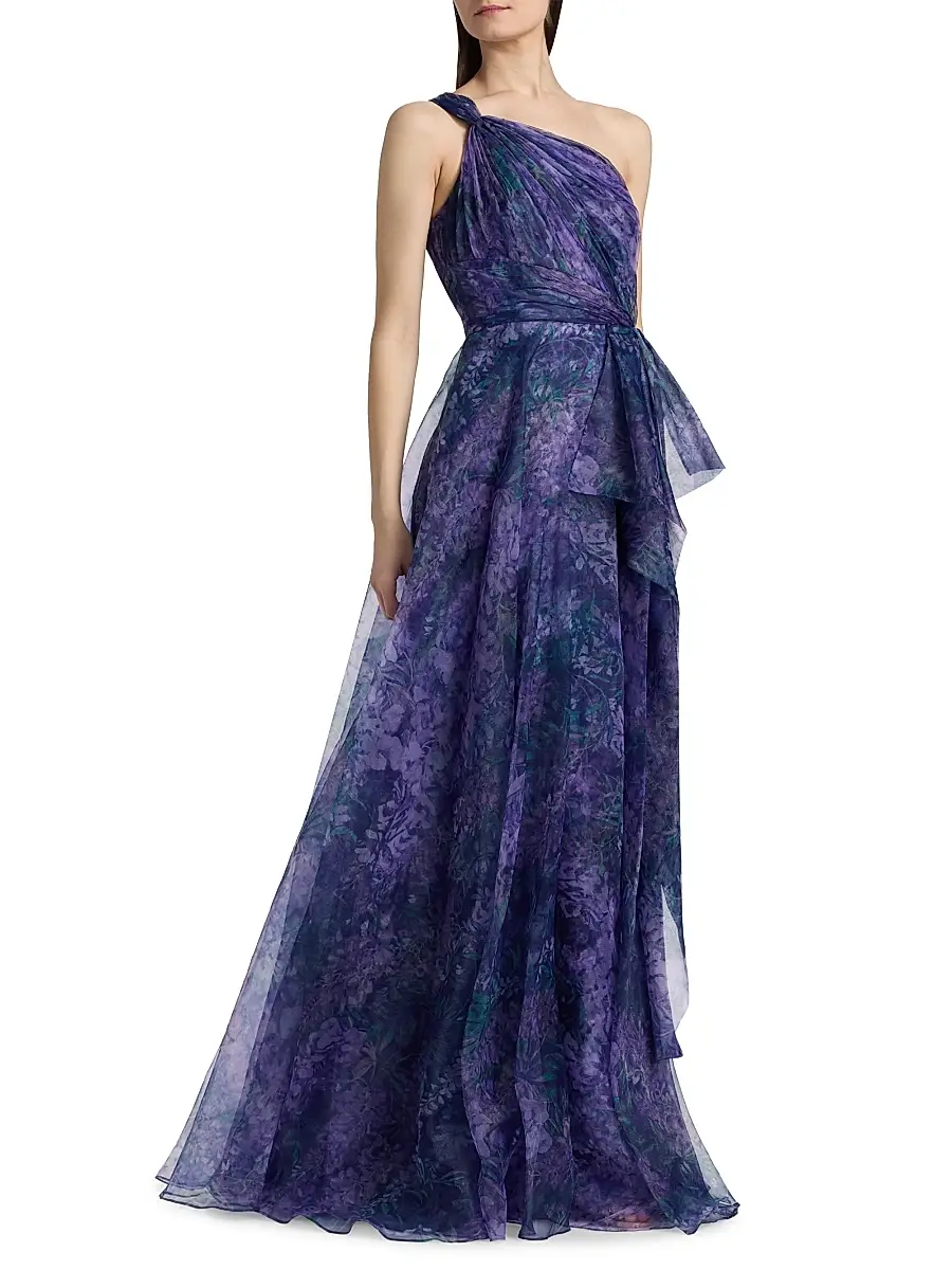 THEIA Women's Orania Organza One-Shoulder Gown | Thumbnail 2 THEIA Women's Orania Organza One-Shoulder Gown | Thumbnail 2