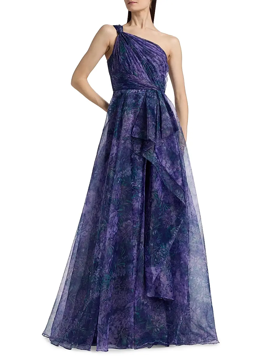 THEIA Women's Orania Organza One-Shoulder Gown | Thumbnail 3 THEIA Women's Orania Organza One-Shoulder Gown | Thumbnail 3