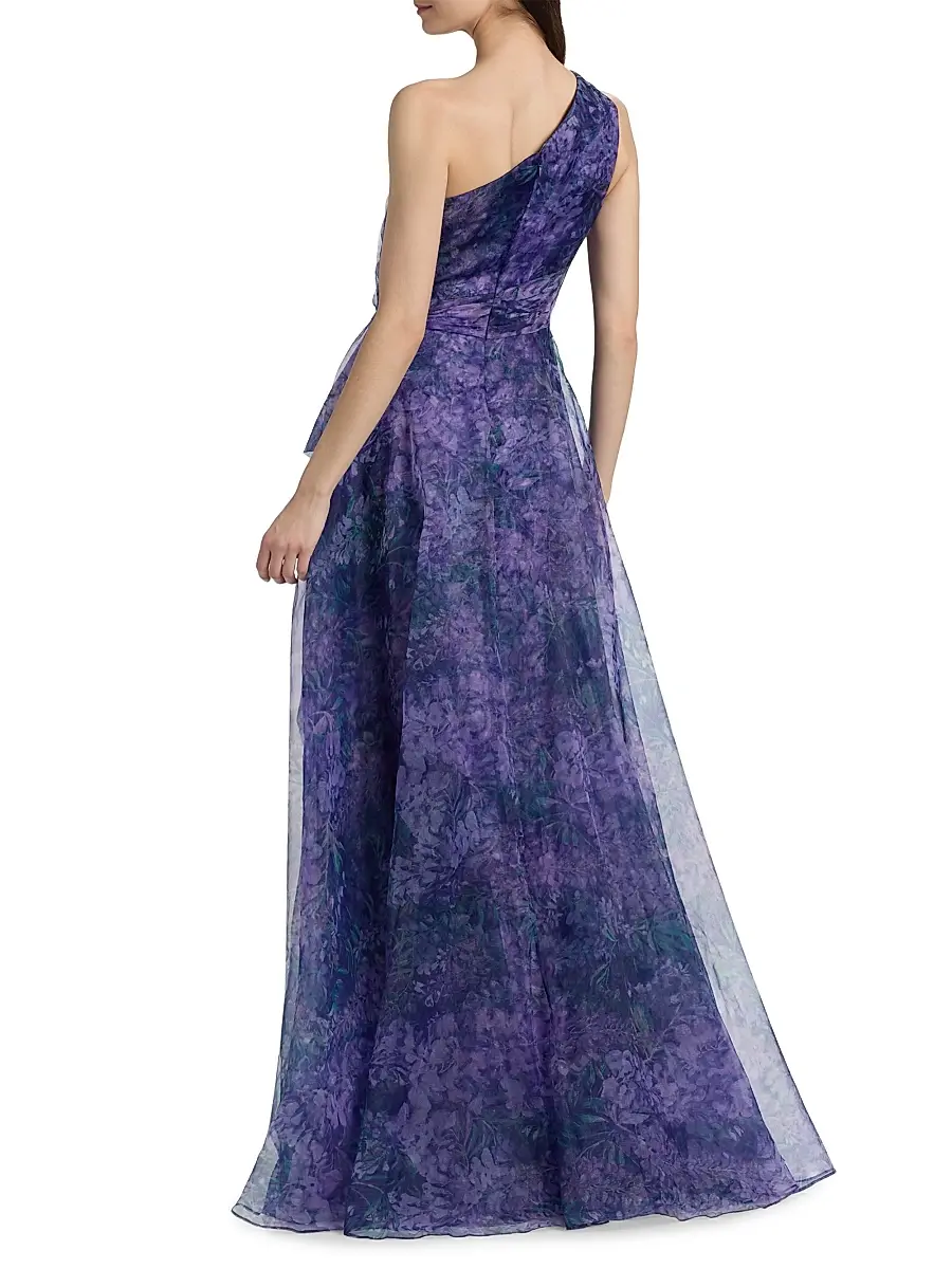 THEIA Women's Orania Organza One-Shoulder Gown | Thumbnail 5 THEIA Women's Orania Organza One-Shoulder Gown | Thumbnail 5