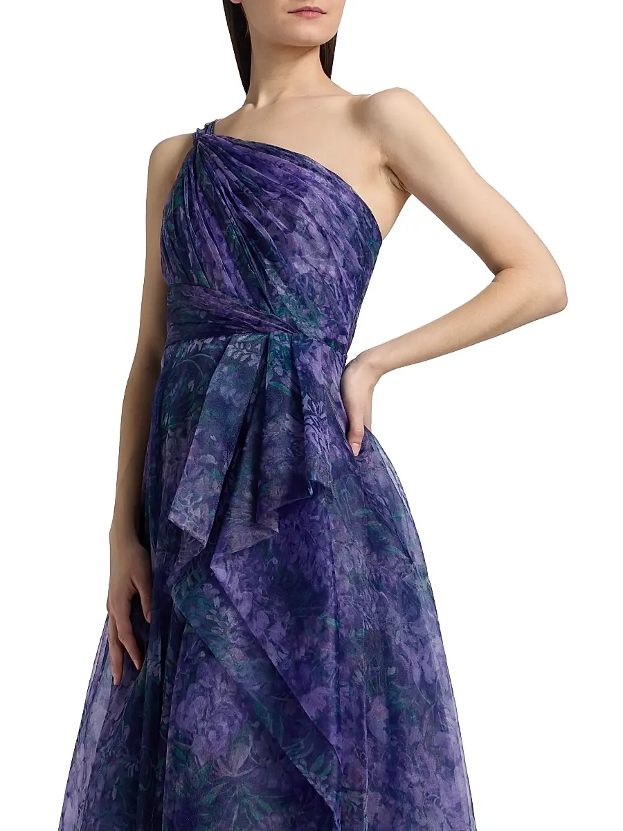 THEIA Women's Orania Organza One-Shoulder Gown | Thumbnail 6 THEIA Women's Orania Organza One-Shoulder Gown | Thumbnail 6