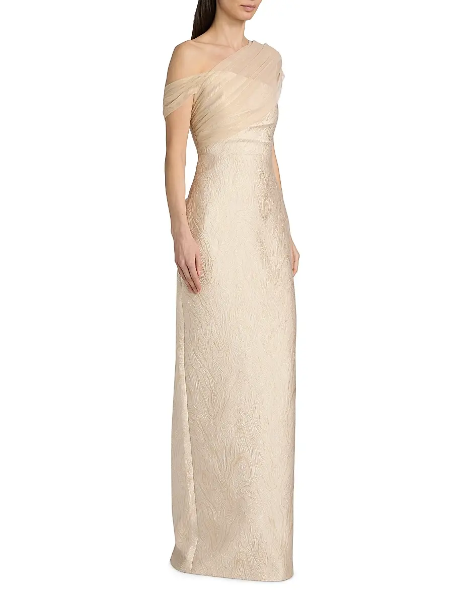 THEIA Women's Zara Draped Shawl Column Dress | Thumbnail 4 THEIA Women's Zara Draped Shawl Column Dress | Thumbnail 4