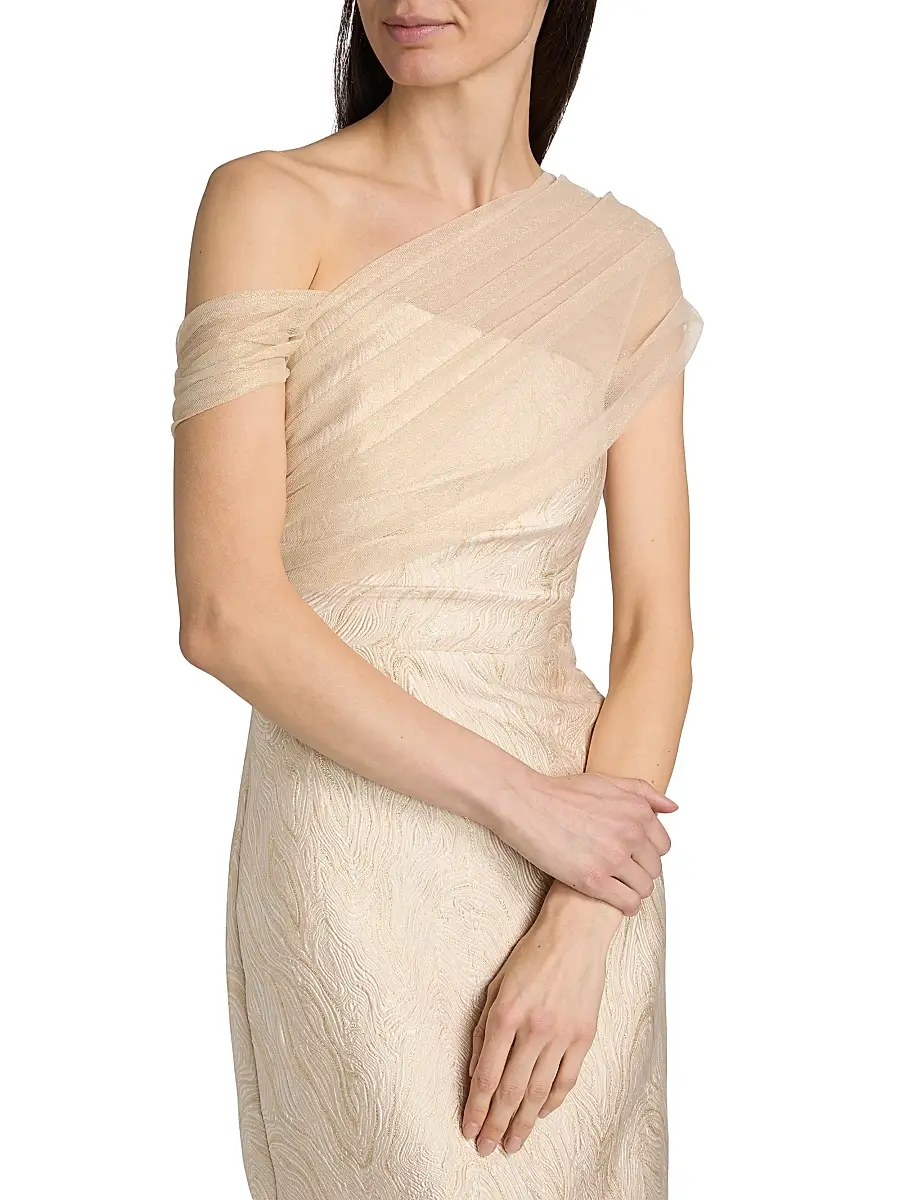 THEIA Women's Zara Draped Shawl Column Dress | Thumbnail 6 THEIA Women's Zara Draped Shawl Column Dress | Thumbnail 6