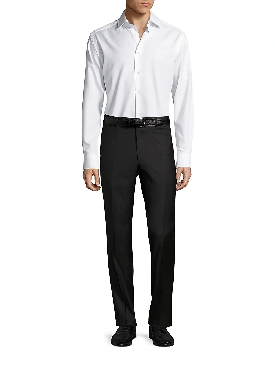 Brioni Men's Solid Wool Trousers - Black Grey | Thumbnail 2 Brioni Men's Solid Wool Trousers - Black Grey | Thumbnail 2