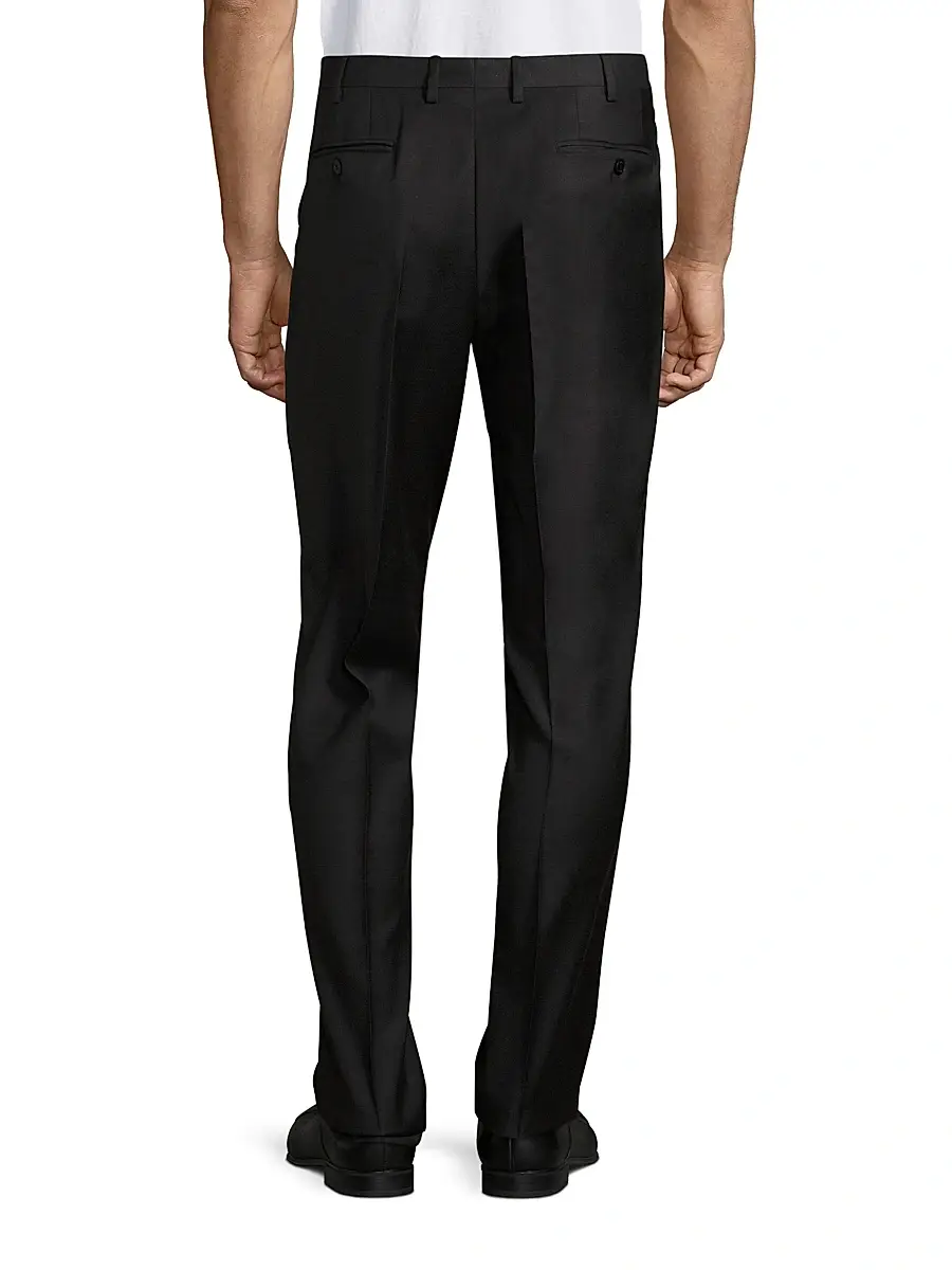 Brioni Men's Solid Wool Trousers - Black Grey | Thumbnail 3 Brioni Men's Solid Wool Trousers - Black Grey | Thumbnail 3