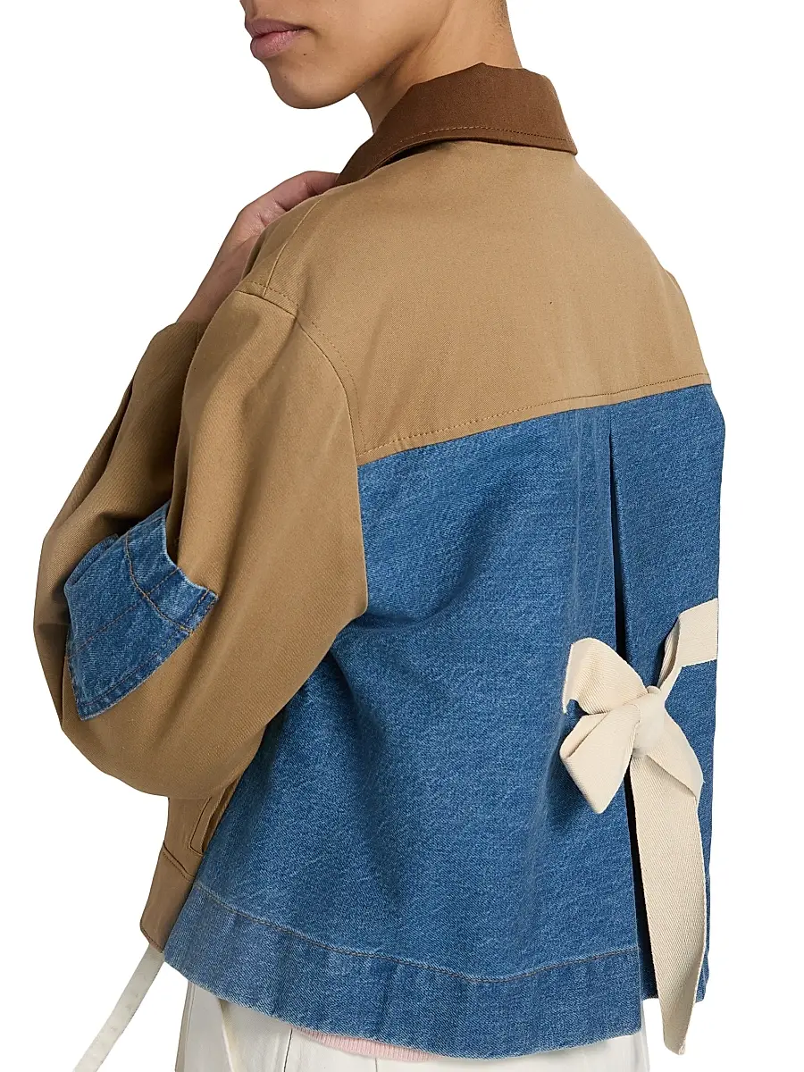 Tanya Taylor Women's Gabe Denim-Back Jacket - Dark Khaki | Thumbnail 6 Tanya Taylor Women's Gabe Denim-Back Jacket - Dark Khaki | Thumbnail 6