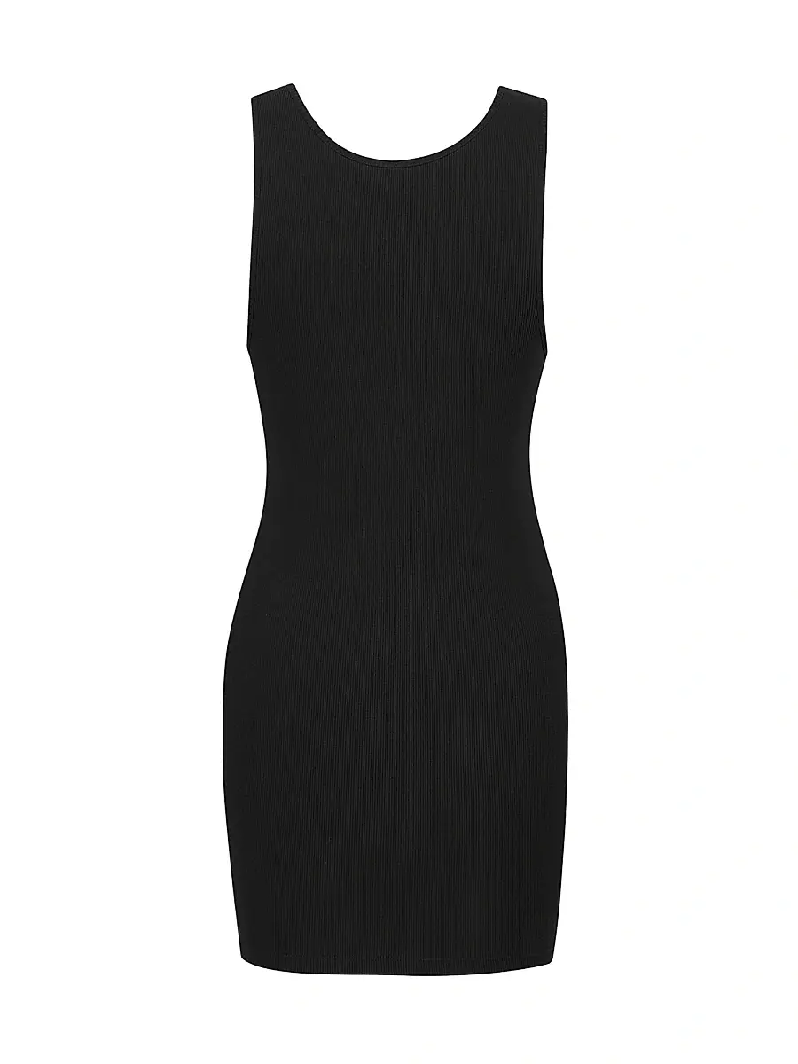 Saint Laurent Women's Cassandre Tank Dress in Ribbed Cotton Jersey | Thumbnail 2 Saint Laurent Women's Cassandre Tank Dress in Ribbed Cotton Jersey | Thumbnail 2