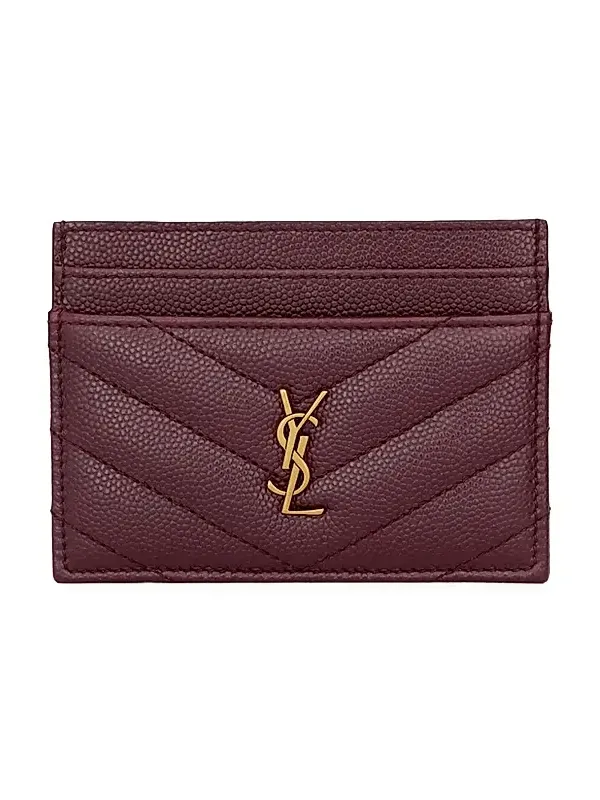 Women's Grain De Poudre Leather Cassandre Card Case Women's Grain De Poudre Leather Cassandre Card Case