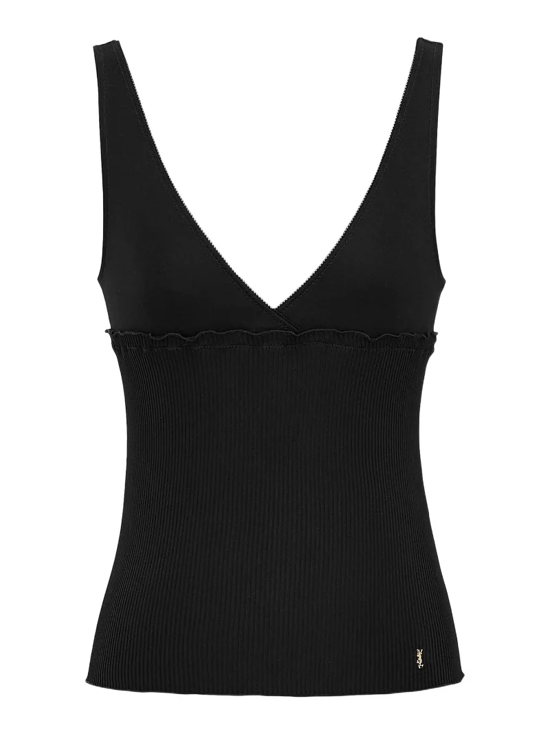 Women's Cassandre Tank Top in Ribbed Silk Jersey Women's Cassandre Tank Top in Ribbed Silk Jersey
