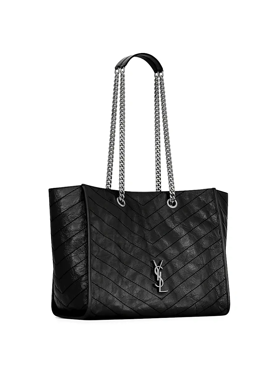 Saint Laurent Women's Niki Shopping Bag in Vintage Leather - Black | Thumbnail 2 Saint Laurent Women's Niki Shopping Bag in Vintage Leather - Black | Thumbnail 2