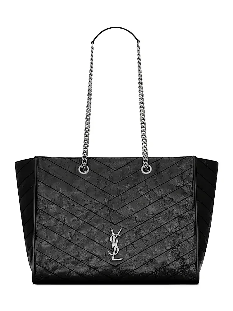 Women's Niki Shopping Bag in Vintage Leather - Black Women's Niki Shopping Bag in Vintage Leather - Black