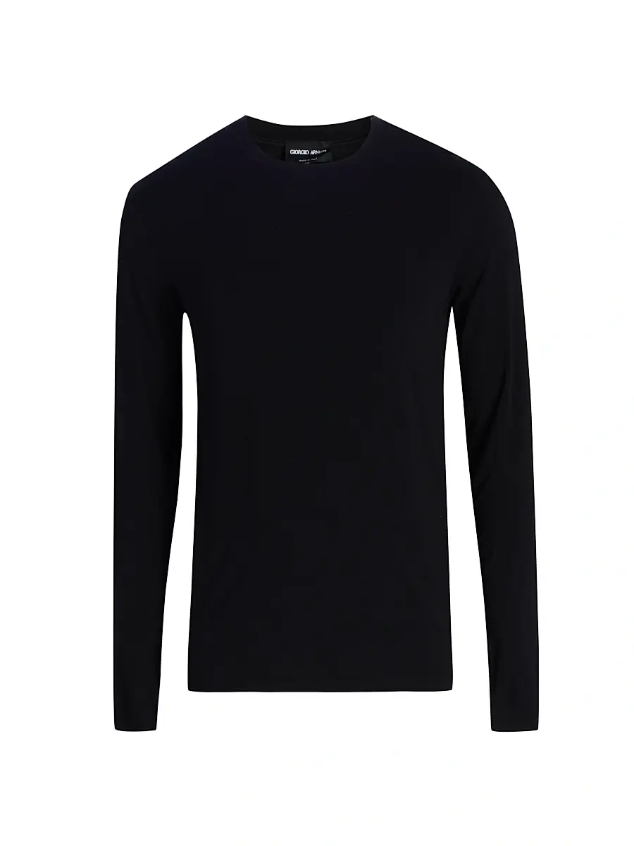 Giorgio Armani Men's Mr. Armani Long-Sleeve T-Shirt - Black | Image 1 Giorgio Armani Men's Mr. Armani Long-Sleeve T-Shirt - Black | Image 1