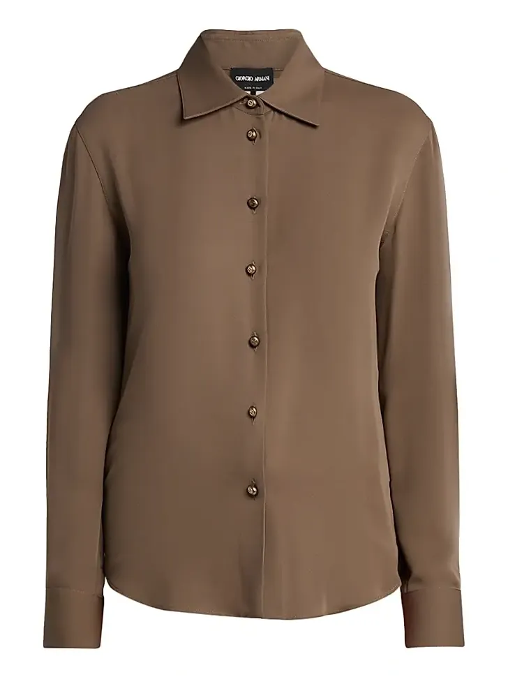 Women's Silk Button-Front Blouse Women's Silk Button-Front Blouse