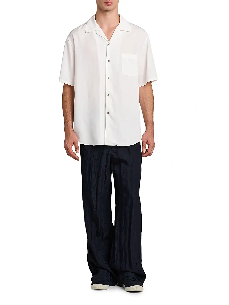 Giorgio Armani Men's Woven Camp Shirt | Thumbnail 2 Giorgio Armani Men's Woven Camp Shirt | Thumbnail 2