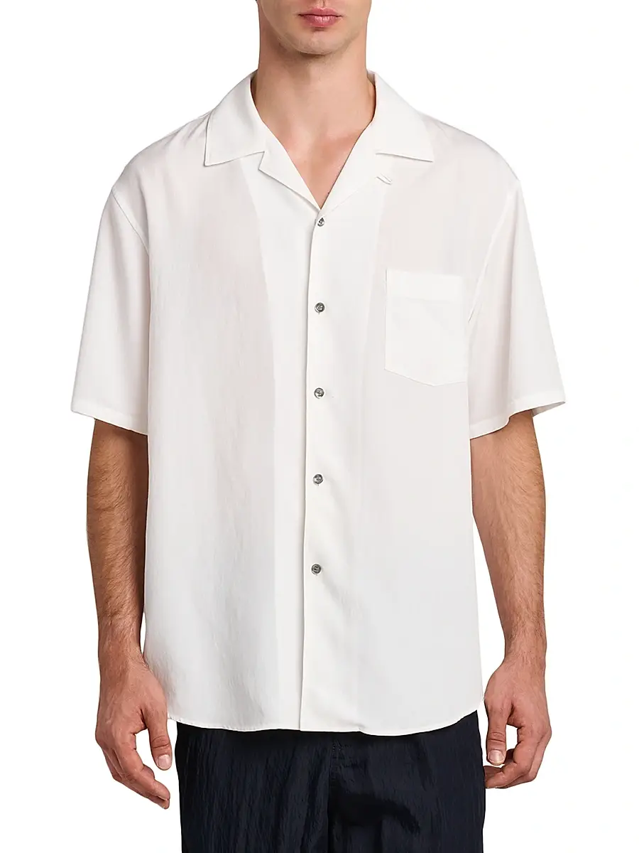 Giorgio Armani Men's Woven Camp Shirt | Thumbnail 3 Giorgio Armani Men's Woven Camp Shirt | Thumbnail 3