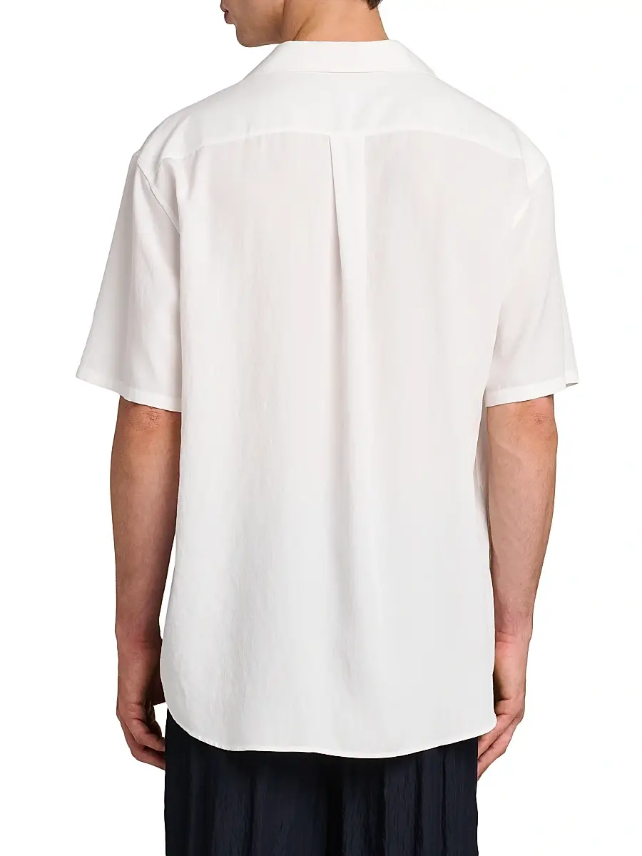 Giorgio Armani Men's Woven Camp Shirt | Thumbnail 5 Giorgio Armani Men's Woven Camp Shirt | Thumbnail 5
