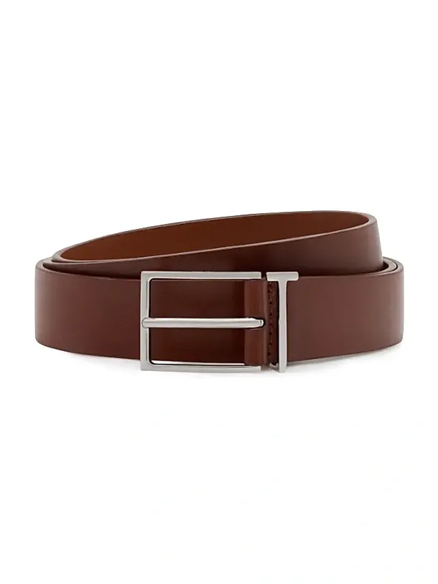 Men's Vacchetta Leather T Loop Belt