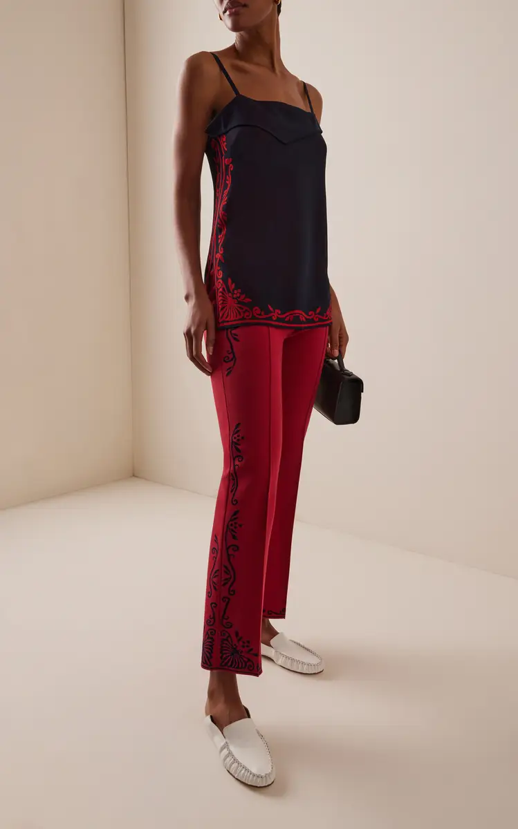 HIGH SPORT Scroll Cotton-Blend Cropped Flared Pants | Thumbnail 4