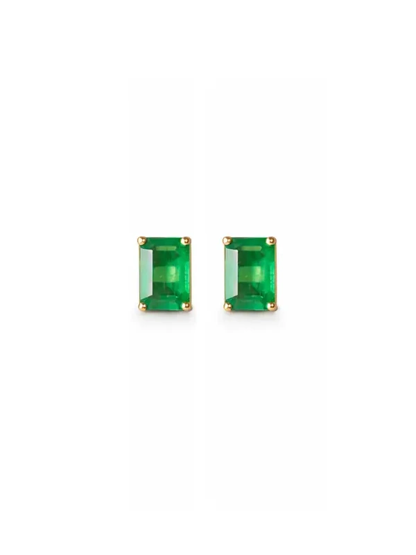 1.68ct Emerald 18K Gold Halo Stud Earrings 1.68ct Emerald 18K Gold Halo Stud Earrings
