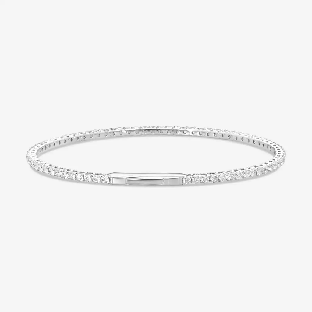 Ina Mar Ina Mar 14K White Gold 3.00 ctw Round Diamond Flex Tennis Bangle Bracelet B1100C-FW-300F - 14K White Gold / by The Solist | Thumbnail 3 Ina Mar Ina Mar 14K White Gold 3.00 ctw Round Diamond Flex Tennis Bangle Bracelet B1100C-FW-300F - 14K White Gold / by The Solist | Thumbnail 3
