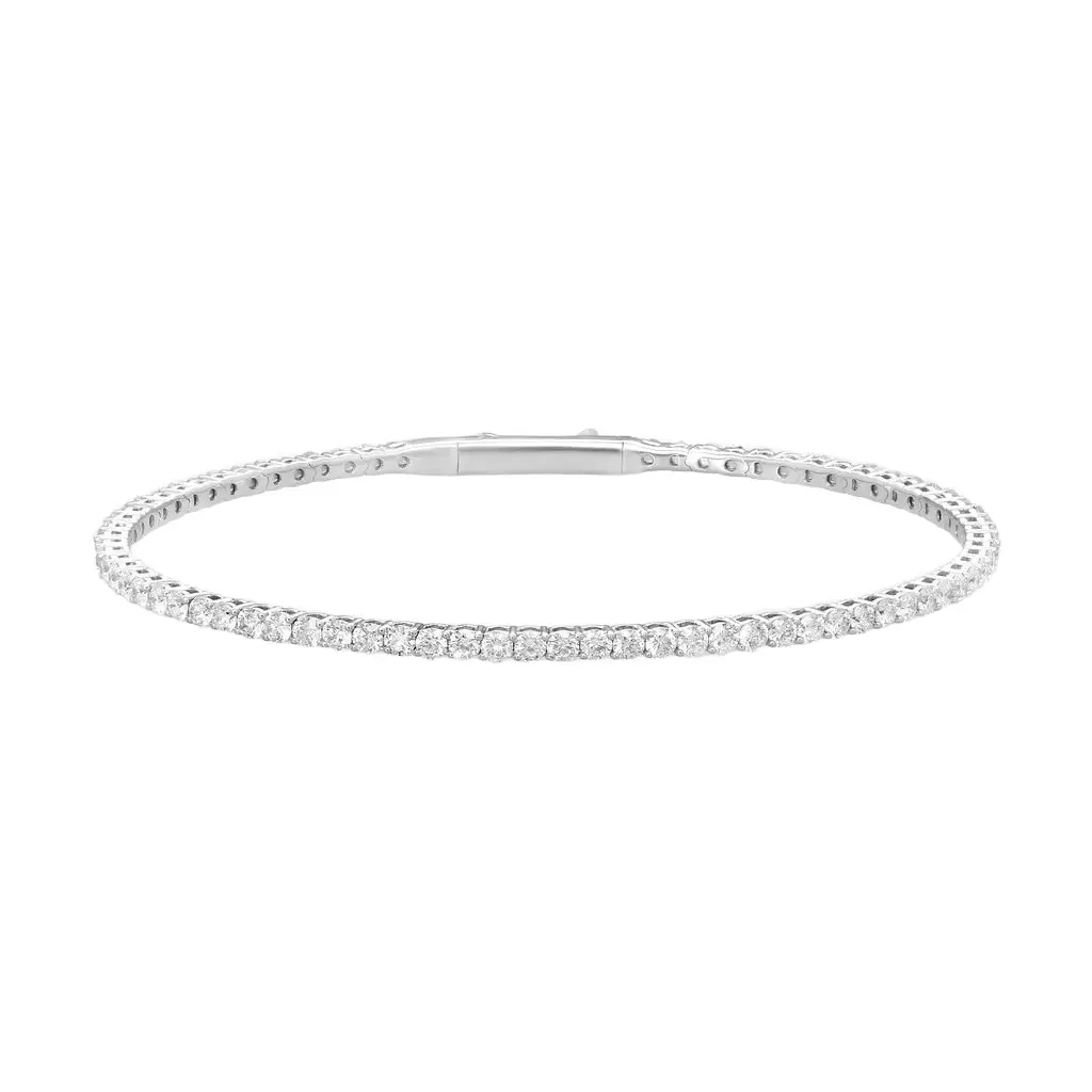 Ina Mar Ina Mar 14K White Gold 3.00 ctw Round Diamond Flex Tennis Bangle Bracelet B1100C-FW-300F - 14K White Gold / by The Solist